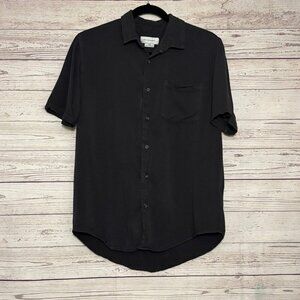 Cotton on Garments Black SS Single Pocket Button Up Small